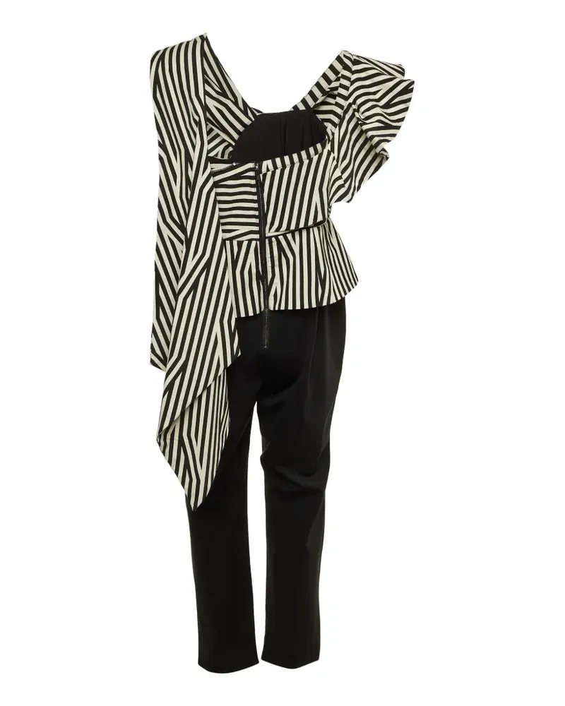 Self-Portrait Asymmetrischer Jumpsuit - Schwarz Schwarz