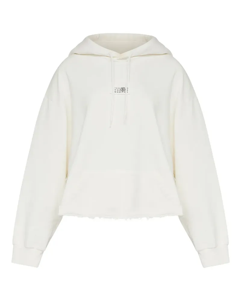 Maison Margiela Hoodie mit ausgefranstem Saum - Weiß Weiß