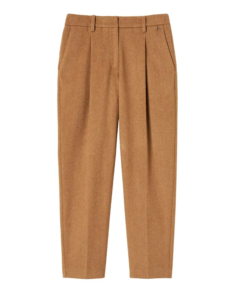 Twin-Set Hose aus Wollgemisch mit Zickzackmuster - Braun Braun