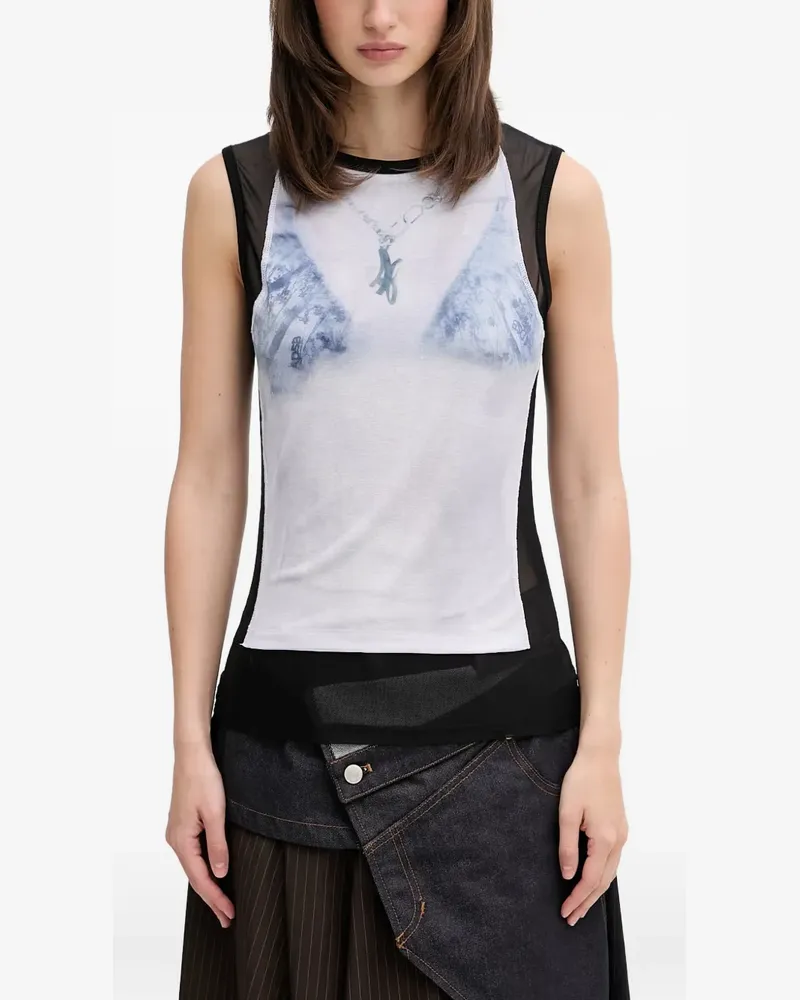 Andersson Bell Tanktop mit Trompe-l'oeil-Effekt - Weiß Weiß