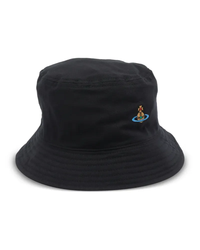 Vivienne Westwood Orb Fischerhut mit Stickerei - Schwarz Schwarz
