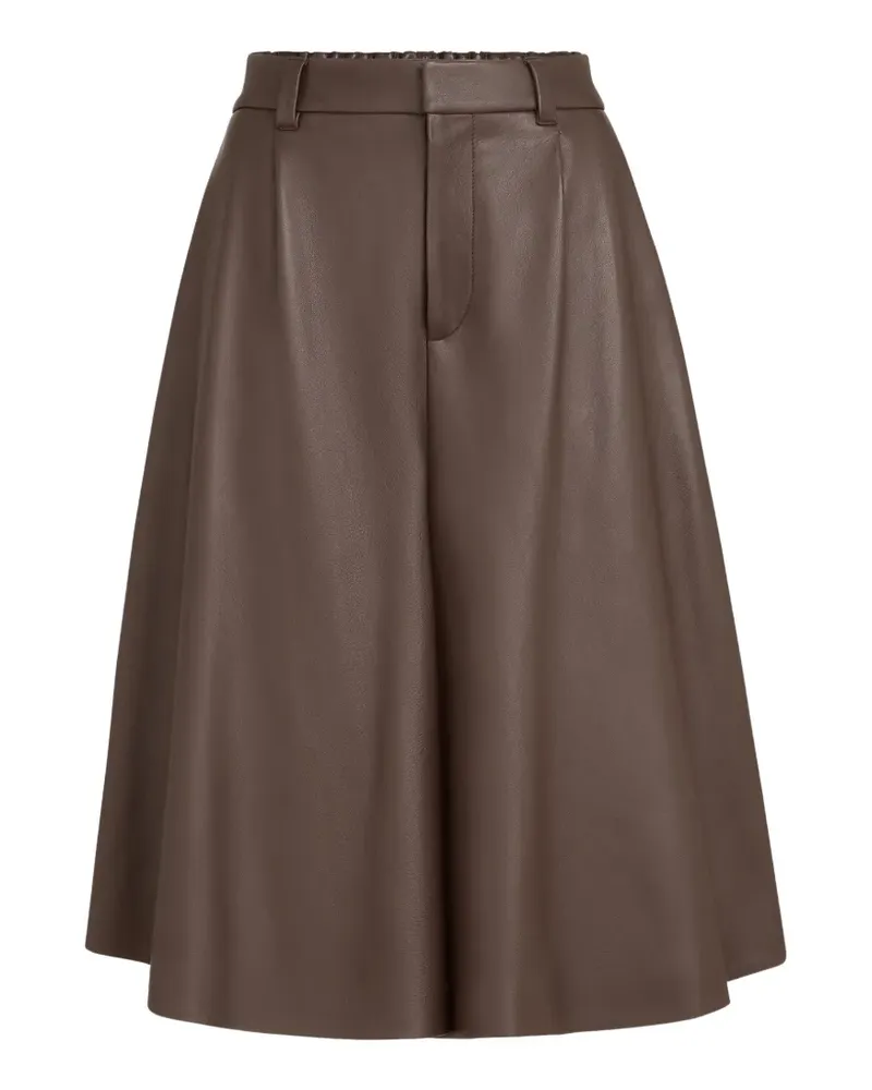 Brunello Cucinelli Weite Bermudas aus Nappaleder mit Monili-Detail - Braun Braun