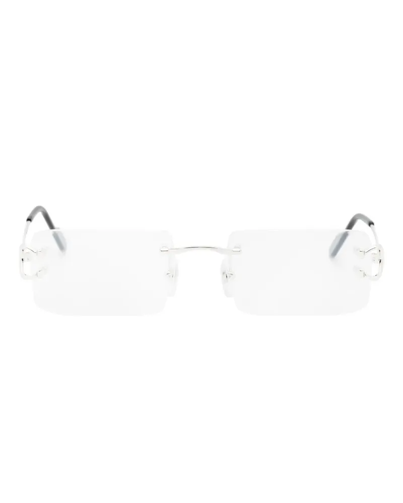 Cartier C Brille mit eckigem Gestell - Silber Silber
