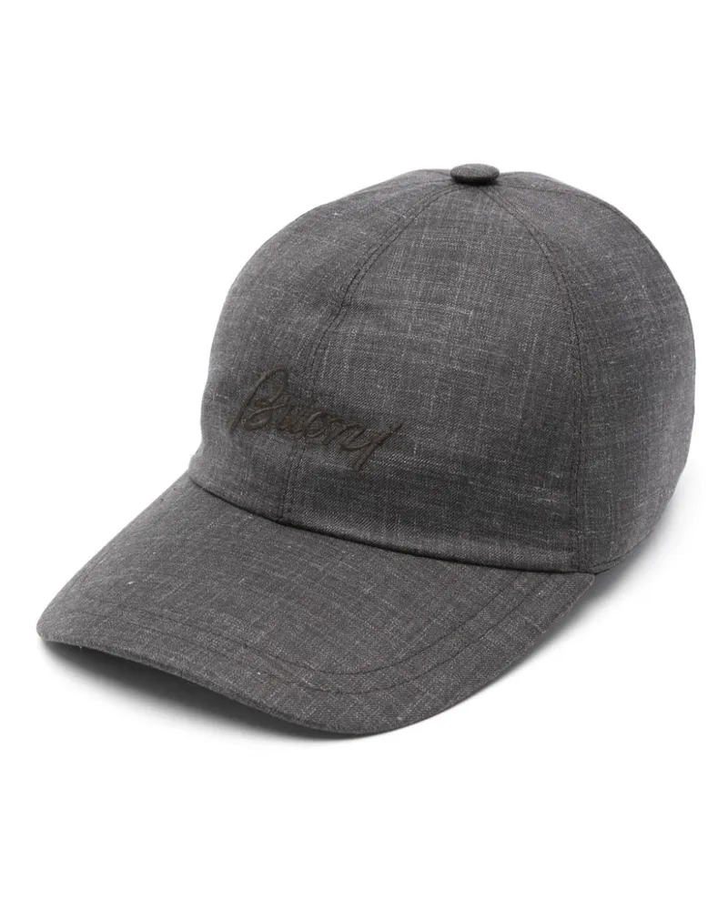 Brioni Baseballkappe mit Logo-Stickerei - Grau Grau