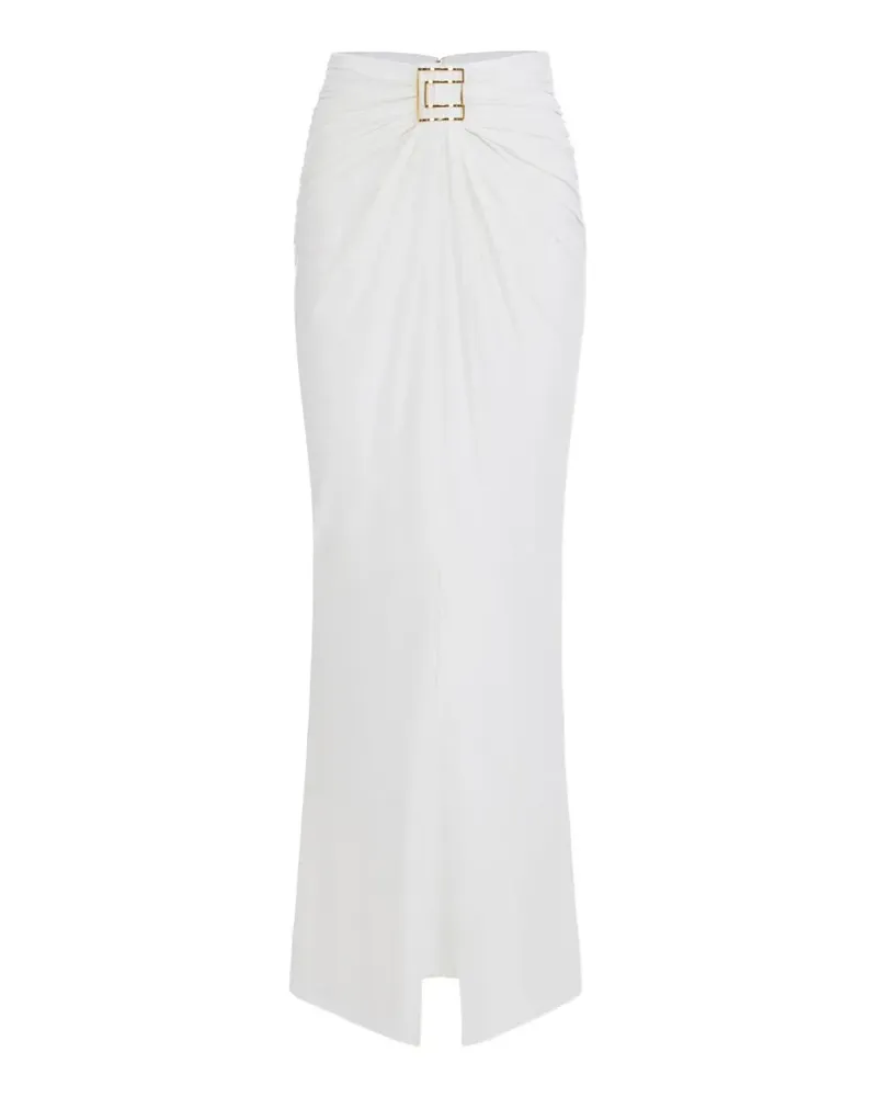 Elisabetta Franchi skirt in crêpe jersey fabric with jewel logo - Weiß Weiß