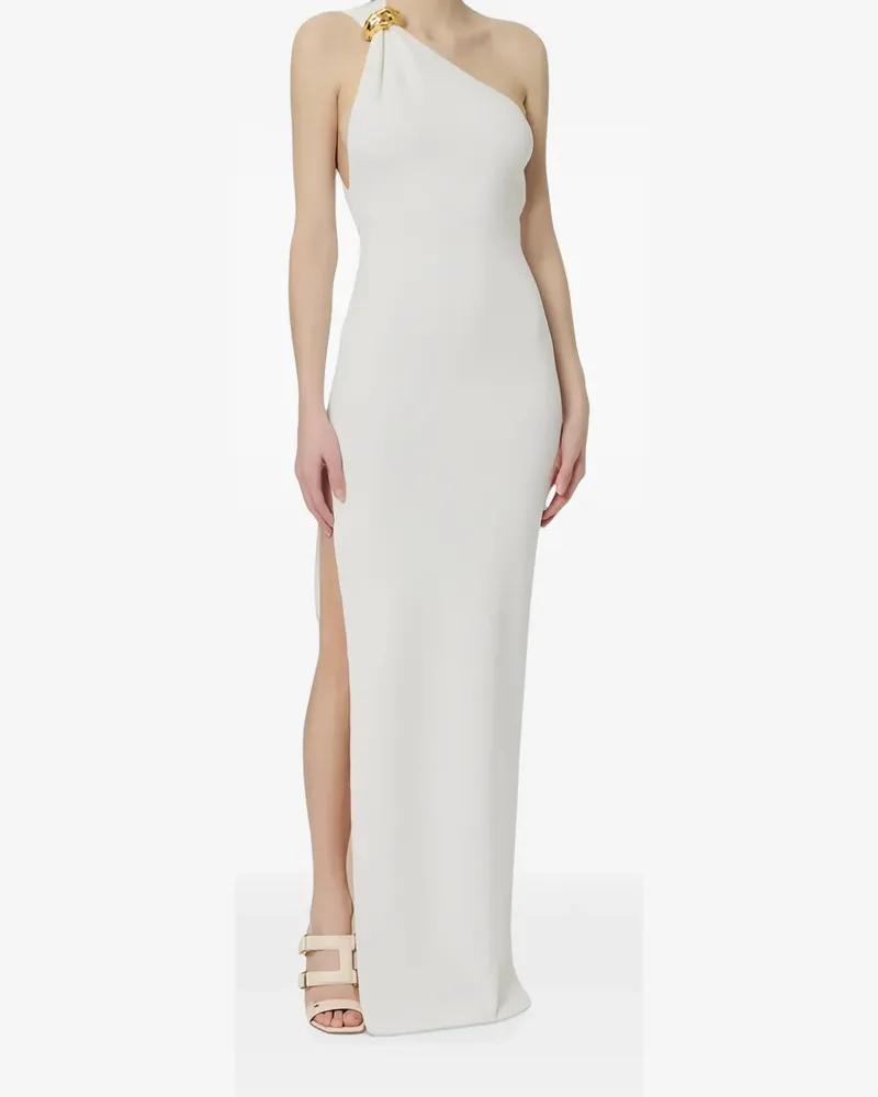 Elisabetta Franchi Red Carpet jewel-embellished one-shoulder maxi dress - Nude Nude