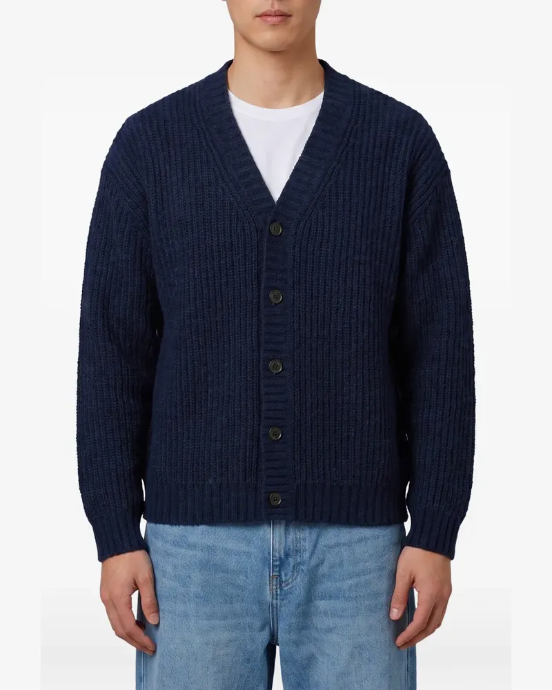 Roberto Collina popcorn-stitch V-neck cardigan - Blau Blau
