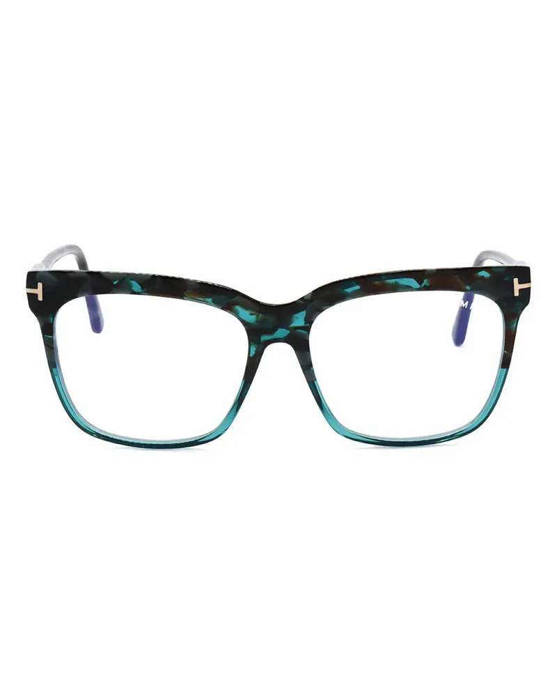 Tom Ford Eckige Brille mit Schildpattmuster - Braun Braun