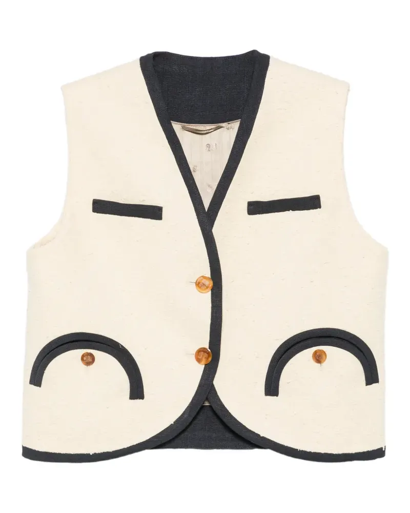 Blazé Milano contrast-trim waistcoat - Nude Nude