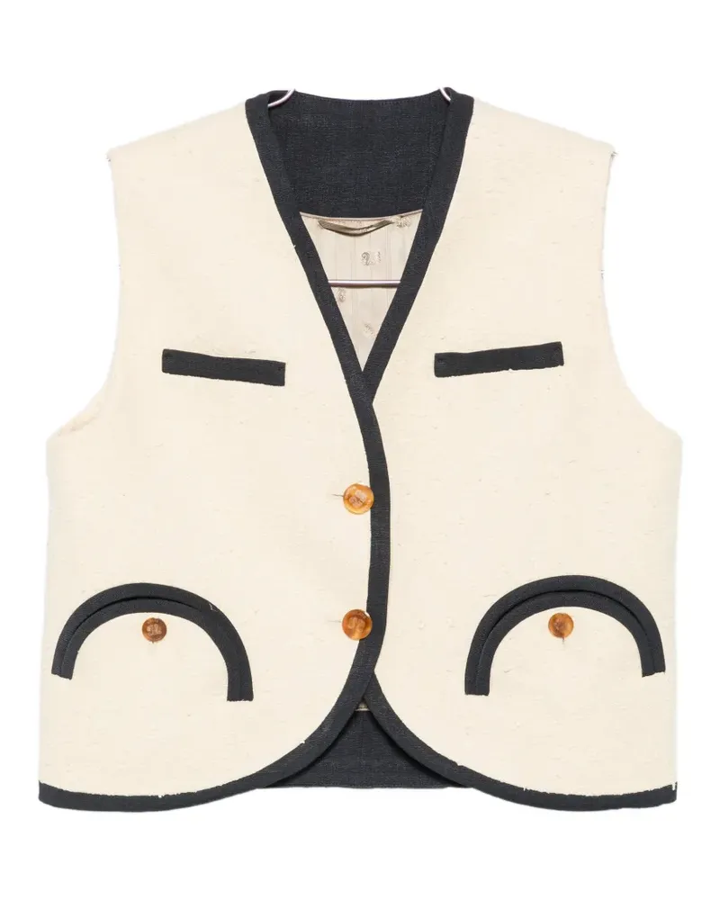 Blazé Milano contrast-trim waistcoat - Nude Nude