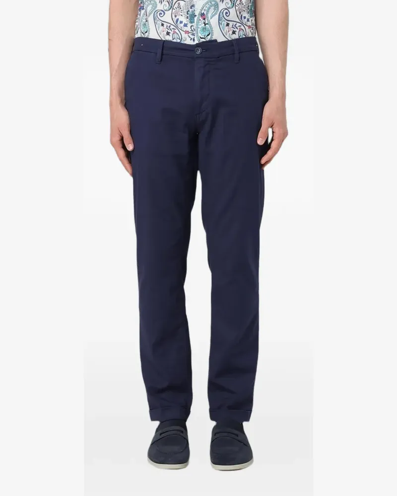 Re-HasH Chino mit Logo-Patch - Blau Blau