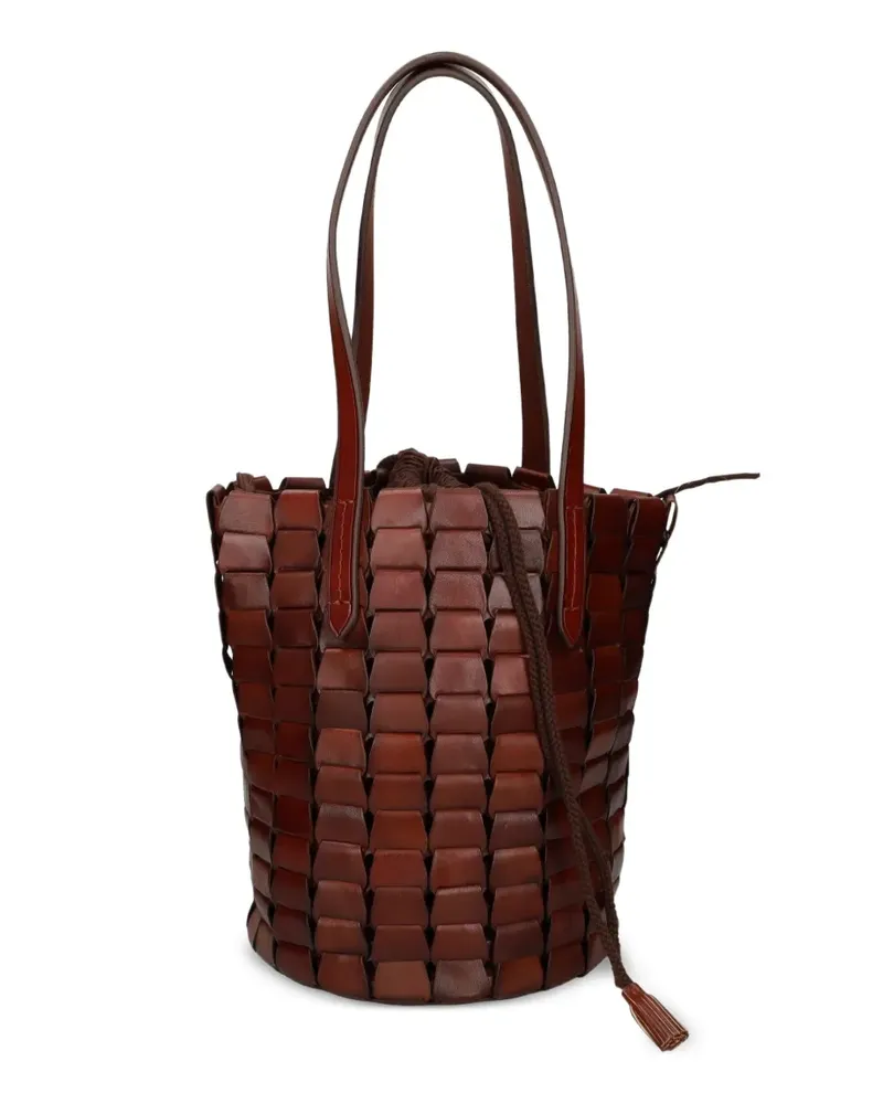 Dragon Diffusion Gewebte Beuteltasche mit Kordelzug - Braun Braun