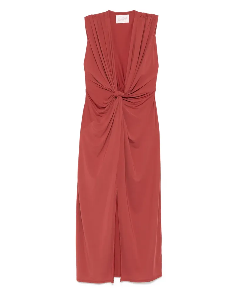 MC2 Saint Barth Midikleid mit Knotendetail - Rot Rot