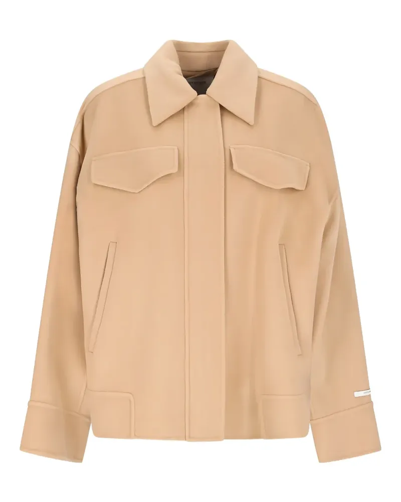 SPORTMAX Einreihiger Mantel mit Klappentasche - Nude Nude