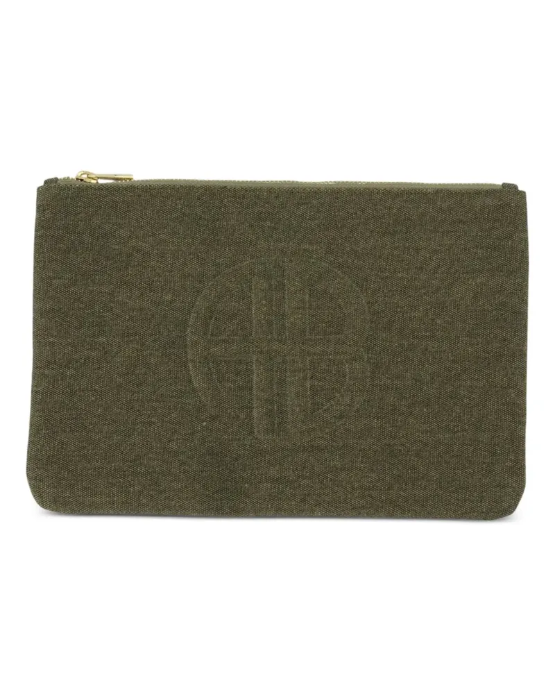 Anine Bing Lili Clutch mit Logo-Stickerei - Grün Grün