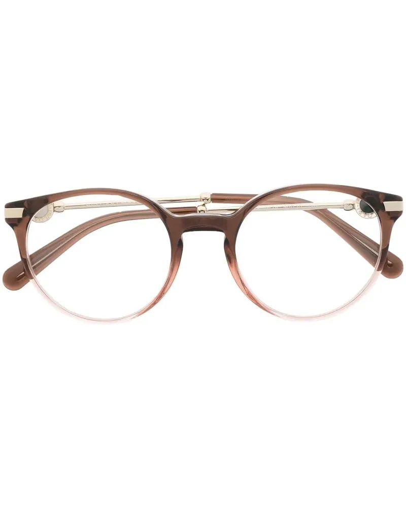 Bulgari Brille mit rundem Gestell - Rosa Rosa