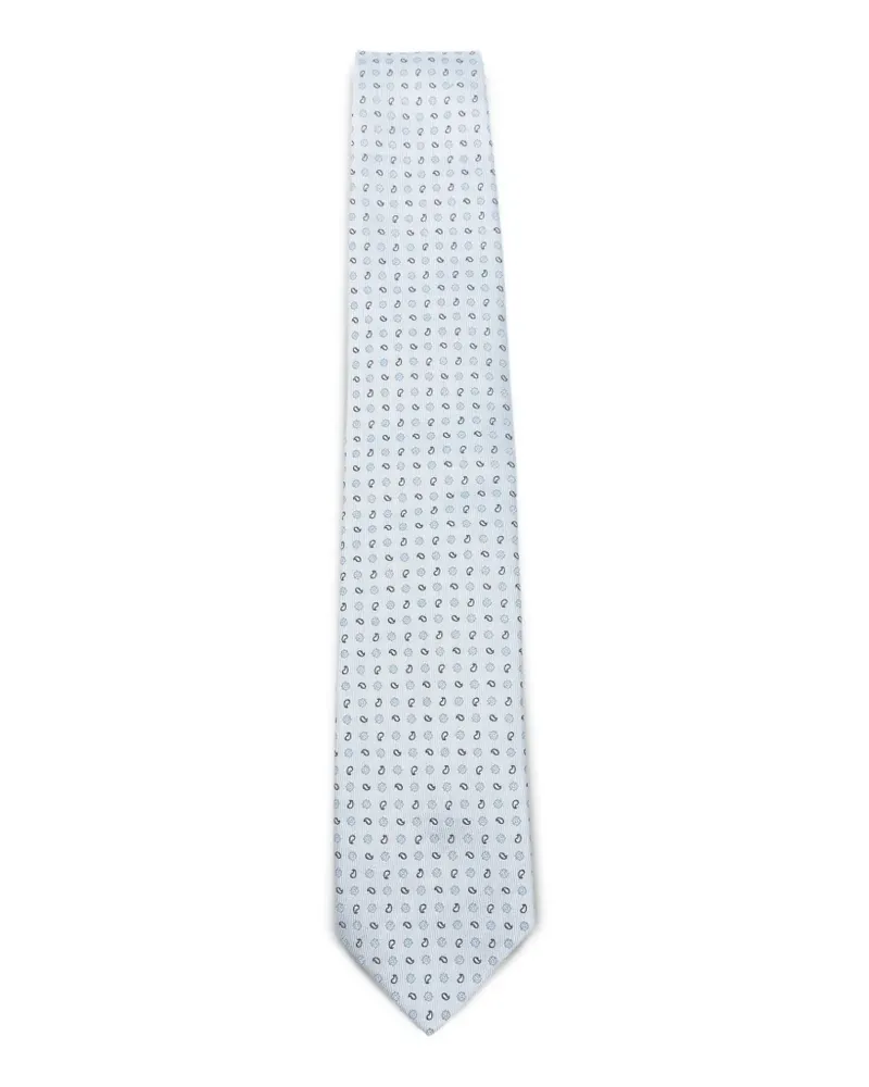 Luigi Borrelli patterned tie - Blau Blau