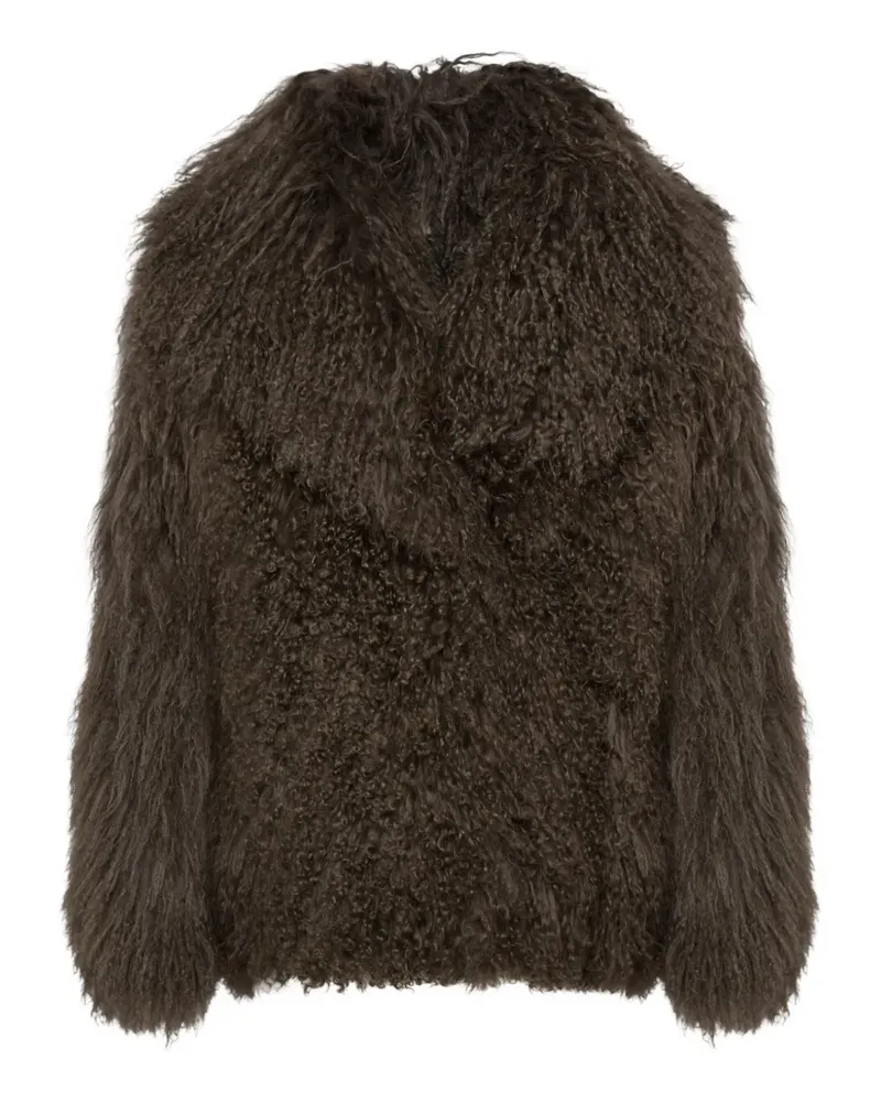 Yves Salomon Jacke aus Lammshearling - Braun Braun