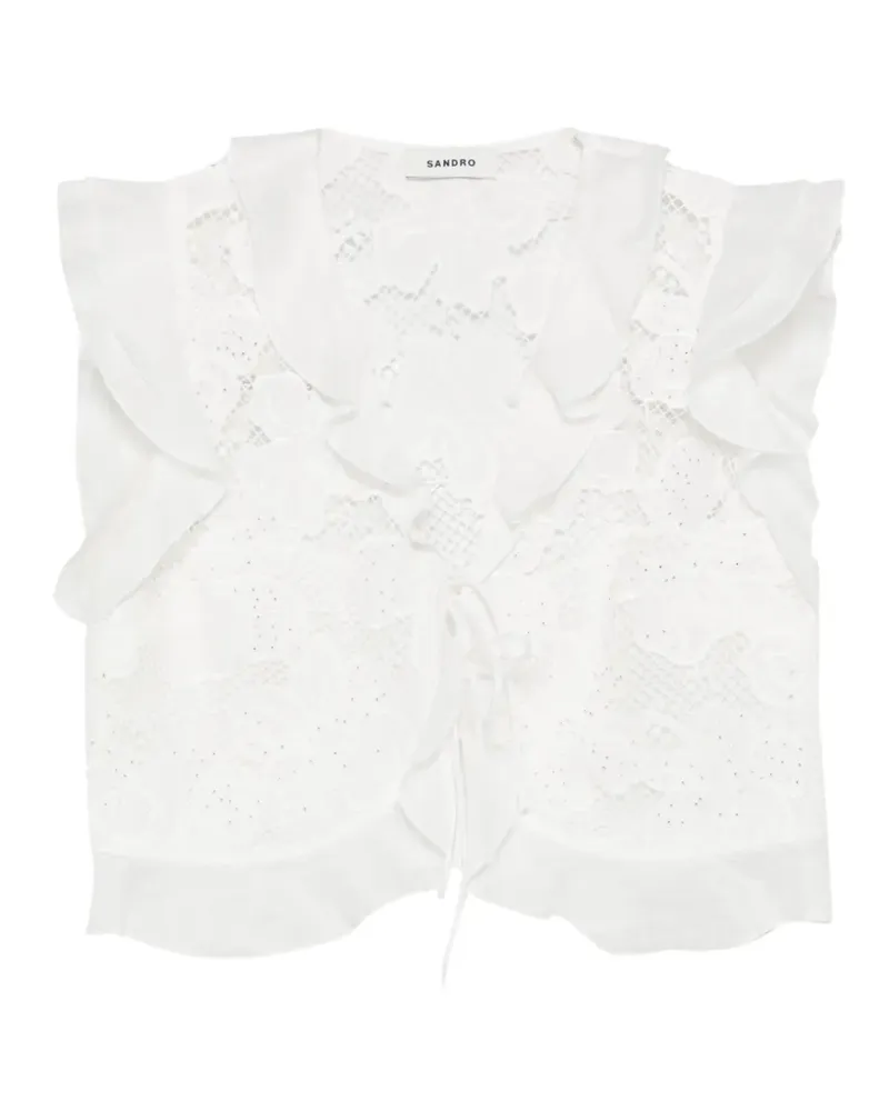Sandro Oberteil mit Rüschen - Weiß Weiß