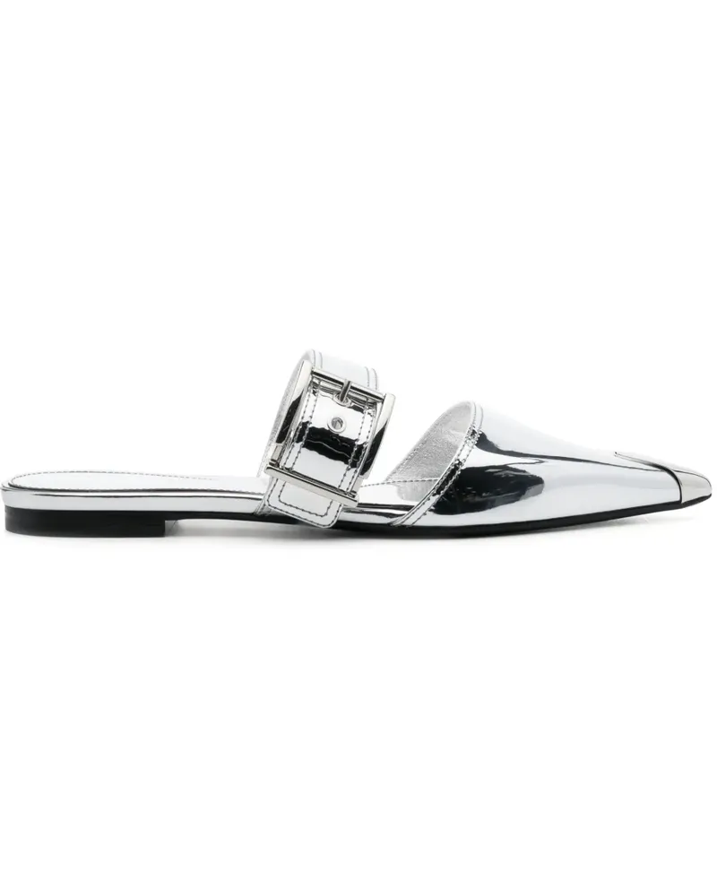 Alexander McQueen Flache Mules - Silber Silber