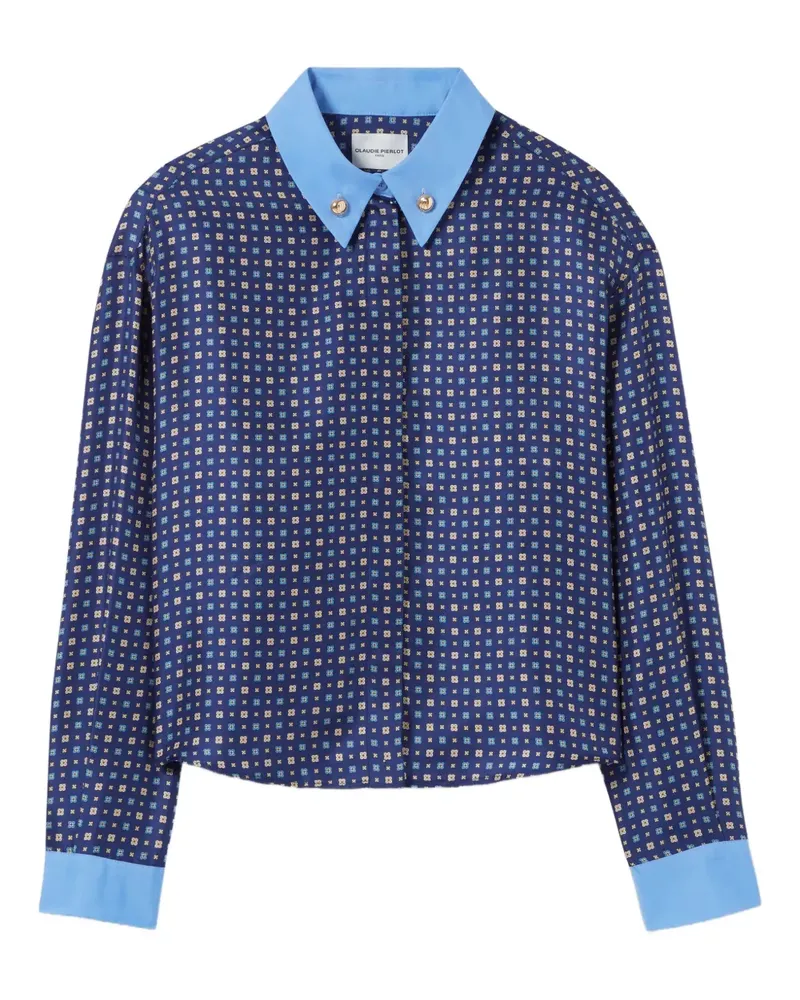 Claudie Pierlot T-Shirt aus Seide - Blau Blau