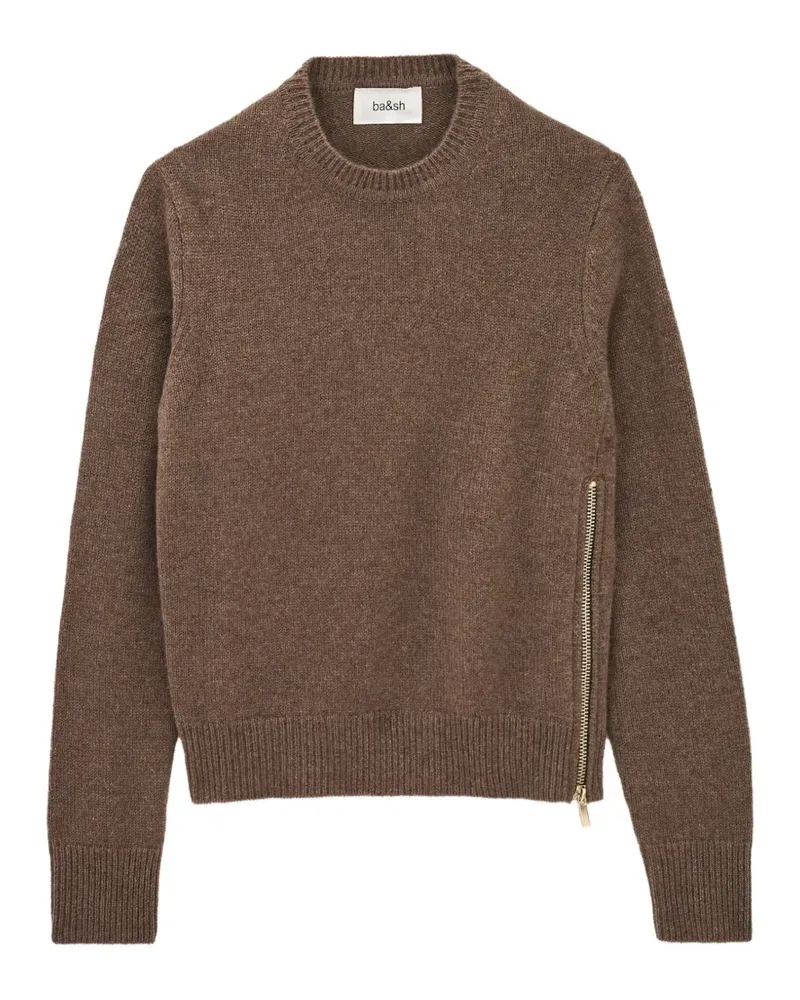 ba&sh Gerippter Pullover mit Reißverschluss - Braun Braun