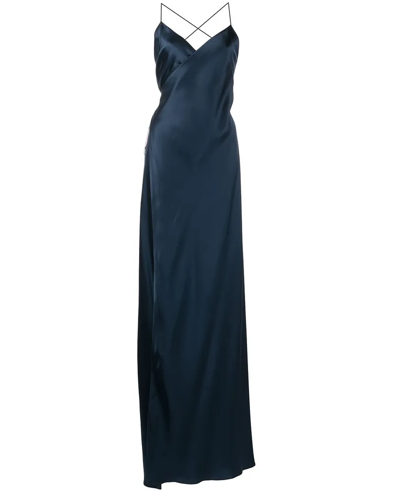 mason by michelle mason Seidenkleid mit V-Ausschnitt - Blau Blau