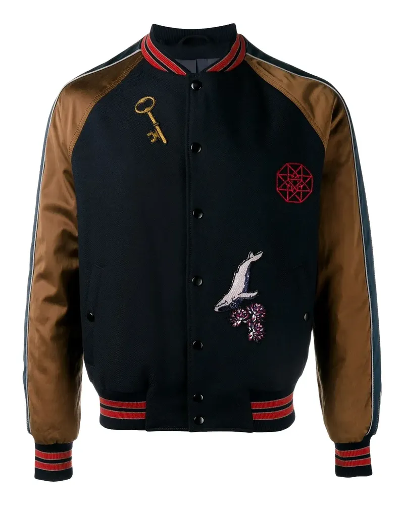 Lanvin Collegejacke mit Patches - Blau Blau