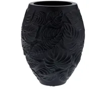 Feuilles Vase aus Kristall - Schwarz