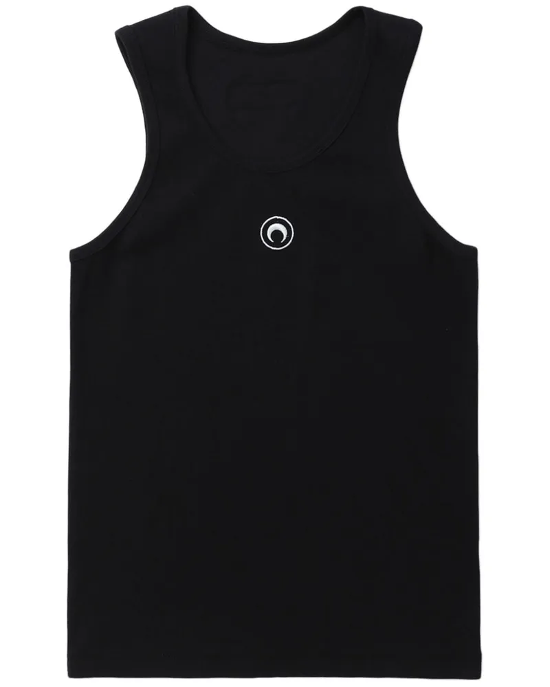 Marine Serre Tanktop mit Sichelmond-Stickerei - Schwarz Schwarz