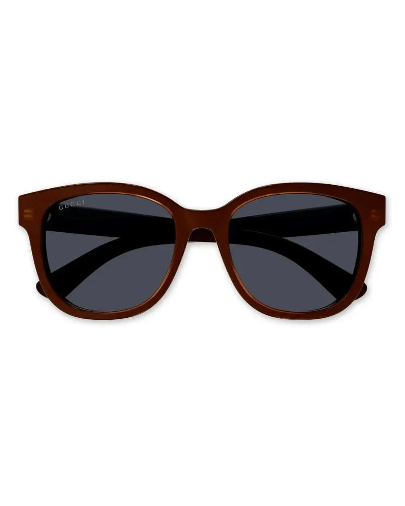 Gucci Eckige Sonnenbrille mit Logo - Schwarz Schwarz