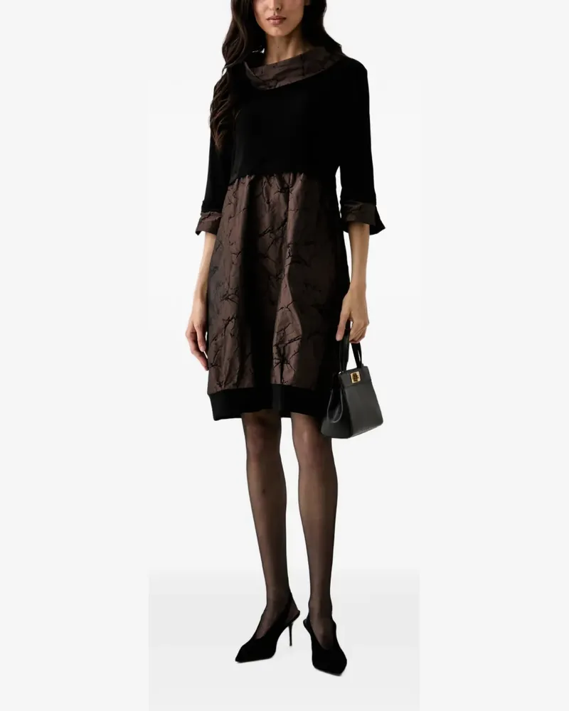 Joseph Ribkoff marble-print cowl-neck mini dress - Schwarz Schwarz