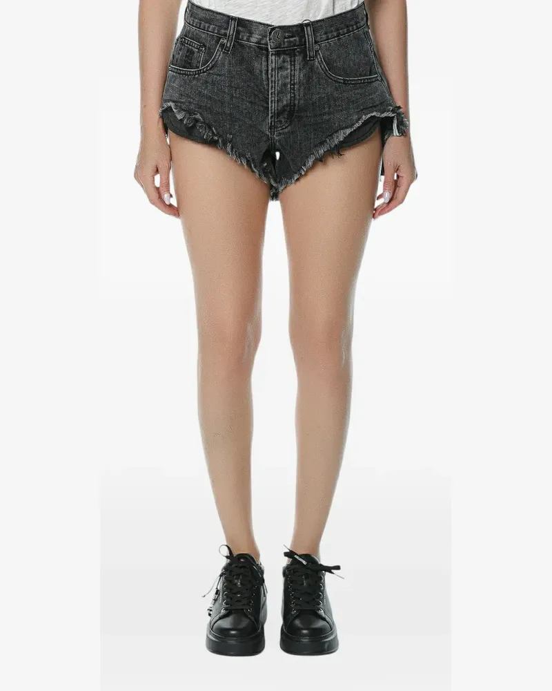 One Teaspoon Rollers frayed denim shorts - Schwarz Schwarz