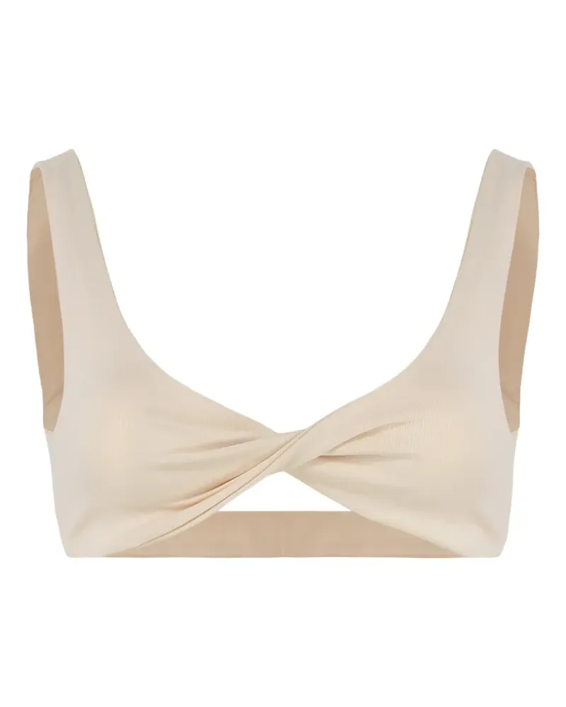 Live The Process twisted-detail cropped top - Nude Nude
