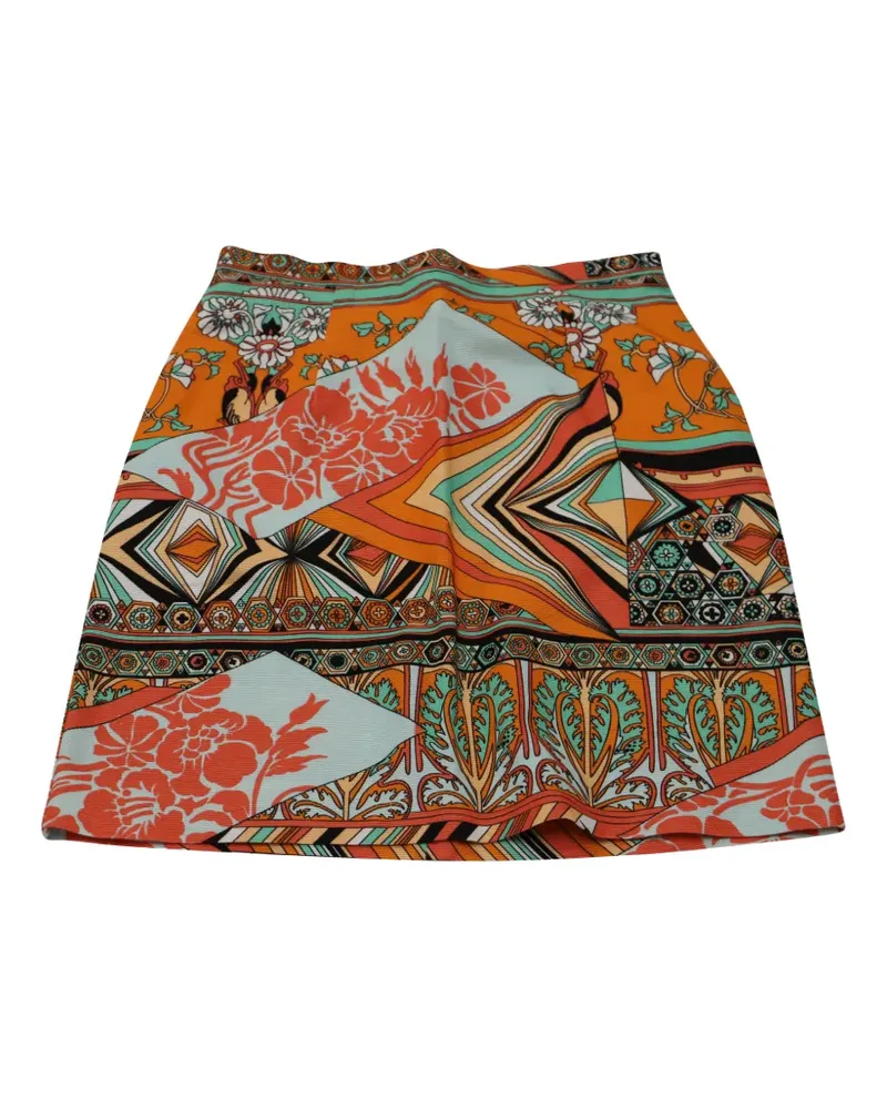 MSGM floral-print mini skirt - Orange Orange