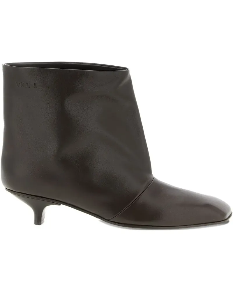 Vicini 30mm Cizin square-toe leather ankle boots - Braun Braun