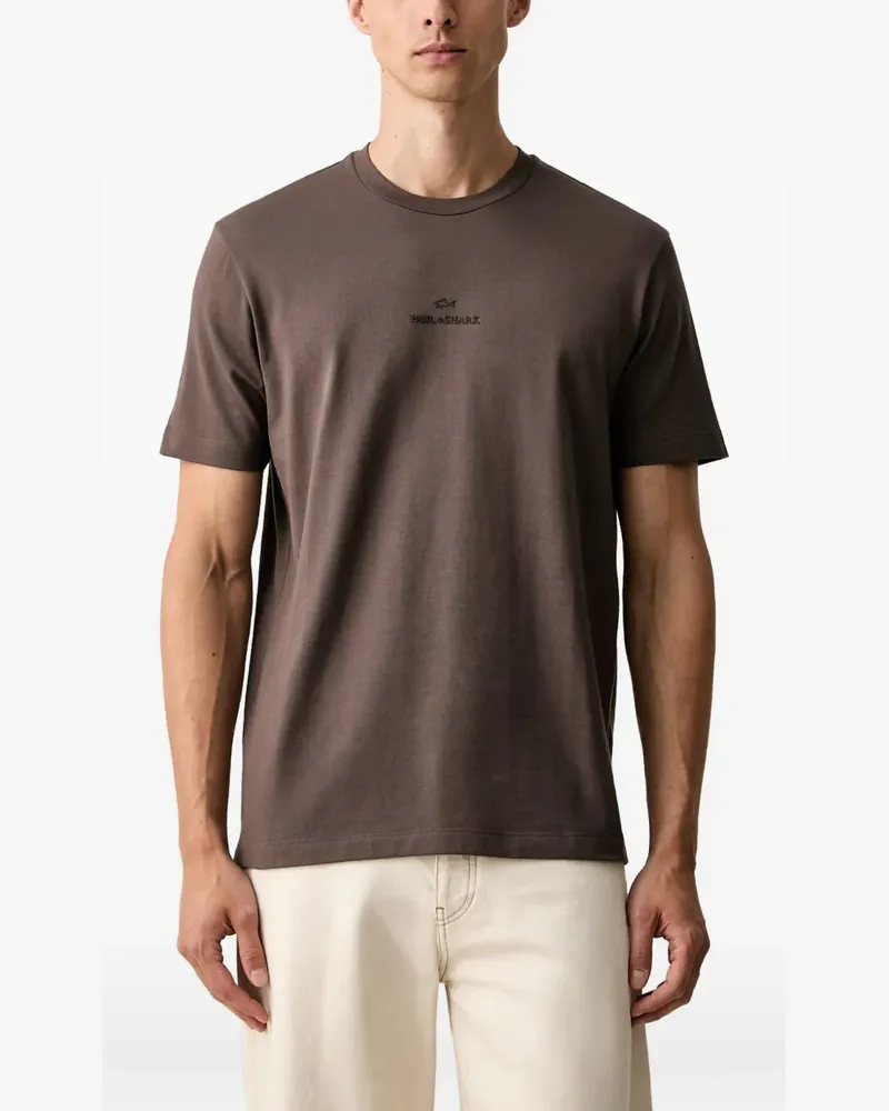 Paul & Shark T-Shirt mit Logo-Print - Braun Braun