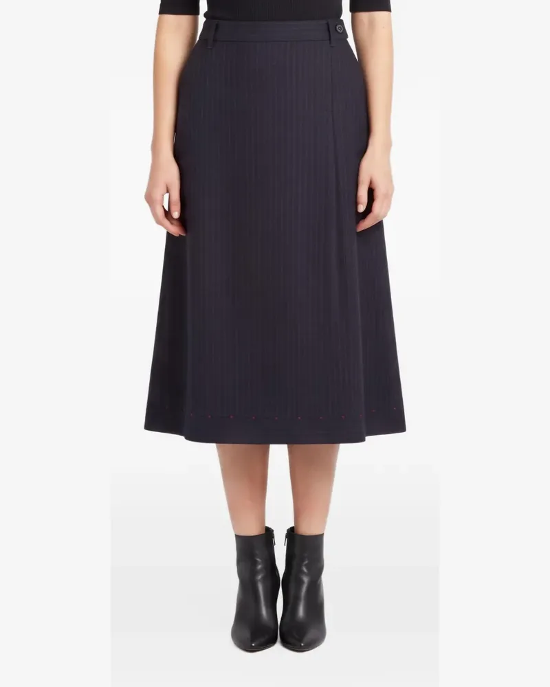 Max Mara Gestreifter Midirock - Blau Blau