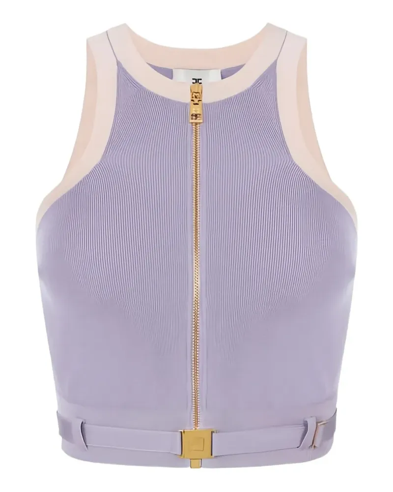Elisabetta Franchi racerback zip knit top - Violett Violett