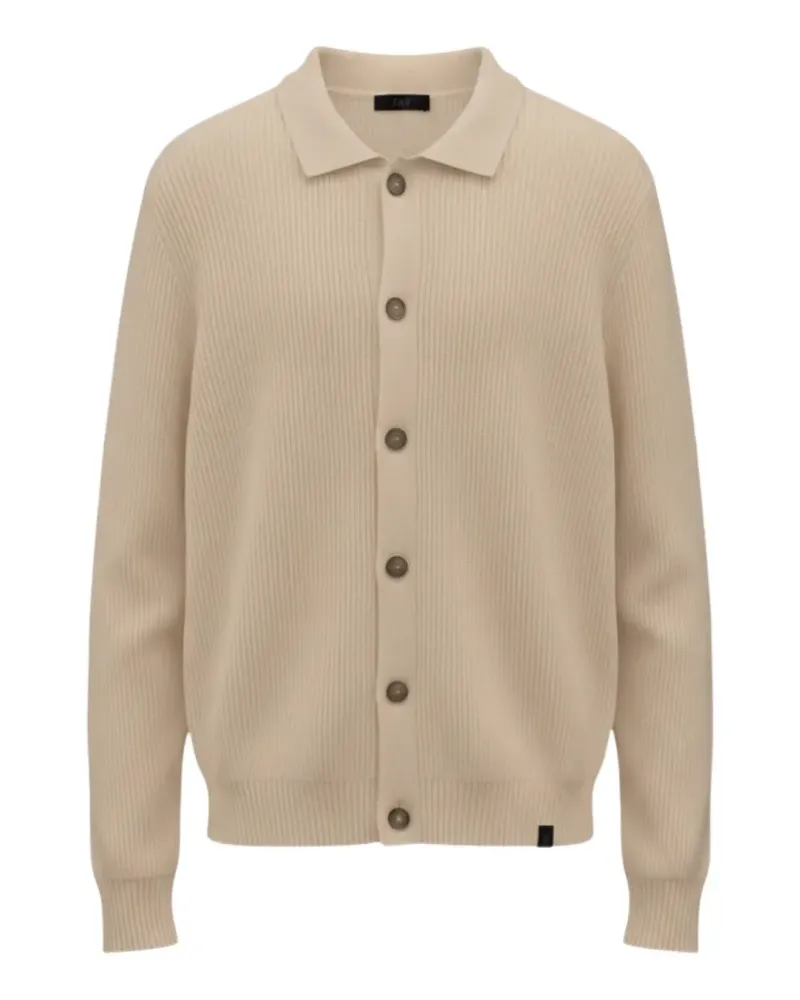 Fay Gerippter Cardigan - Nude Nude