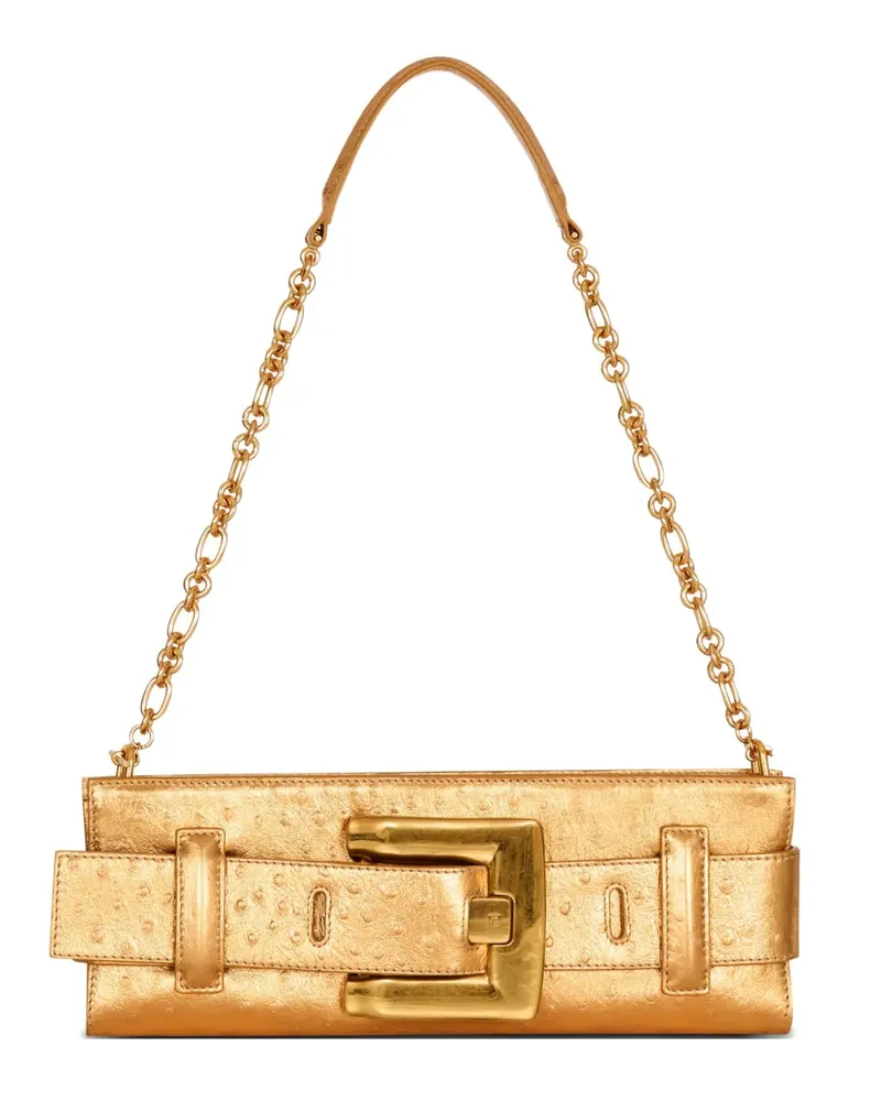 Balmain Anthem Clutch mit Gürteldetail - Gold Gold