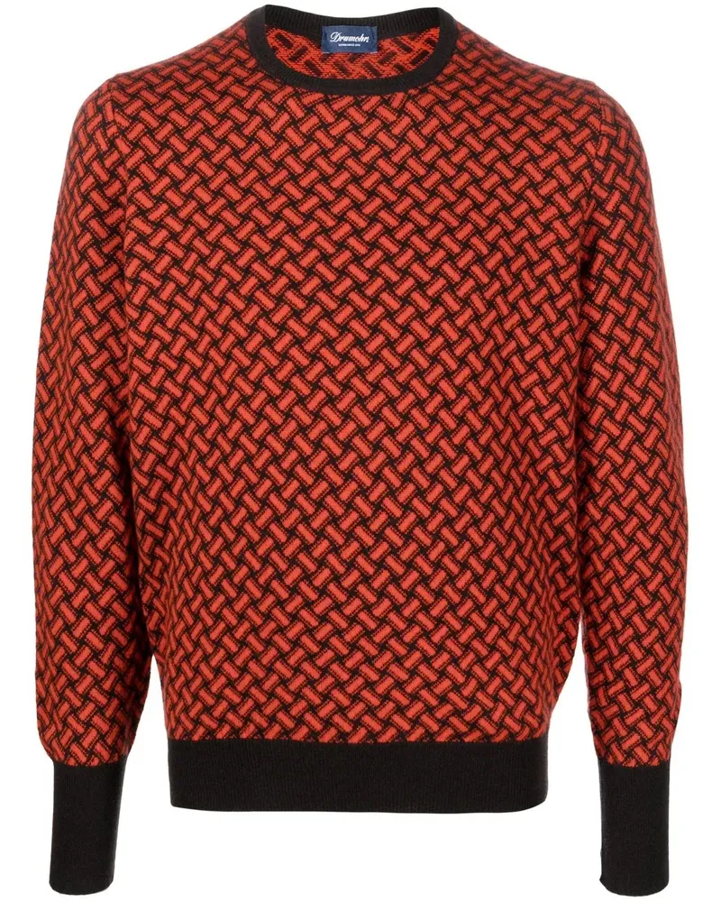 Drumohr  Pullover mit Razor Blade-Muster - Rot Rot