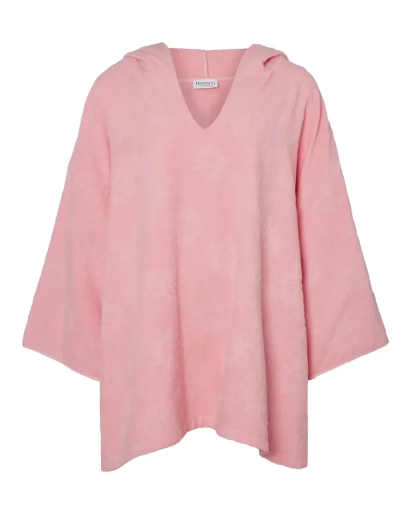 Hunza G Sunny Poncho mit Kapuze - Rosa Rosa