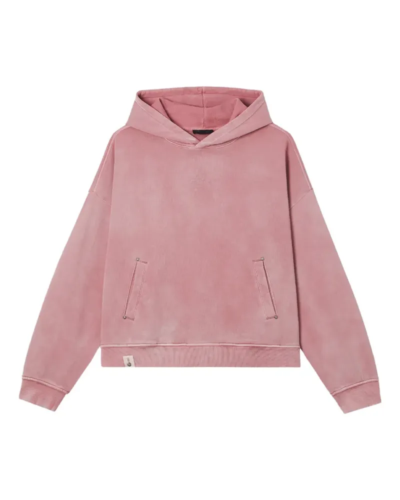 FIVE CM skeleton-embroidered washed-effect hoodie - Rosa Rosa