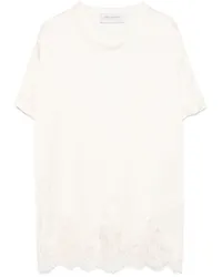 Ermanno Scervino Langarmshirt mit Blumen-Spitzenmuster Nude