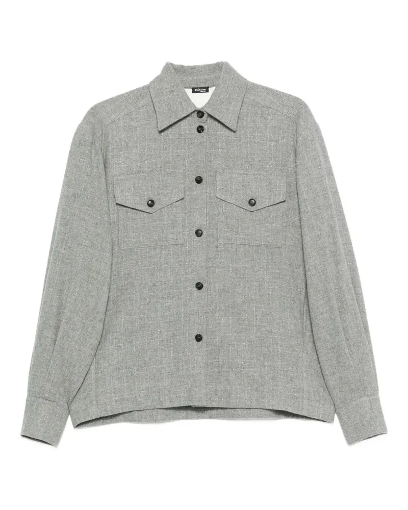 Kiton Hemdjacke mit Brusttaschen - Grau Grau