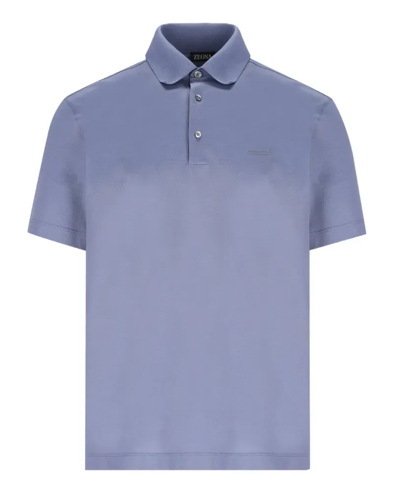 Ermenegildo Zegna embroidered short-sleeved polo shirt - Blau Blau