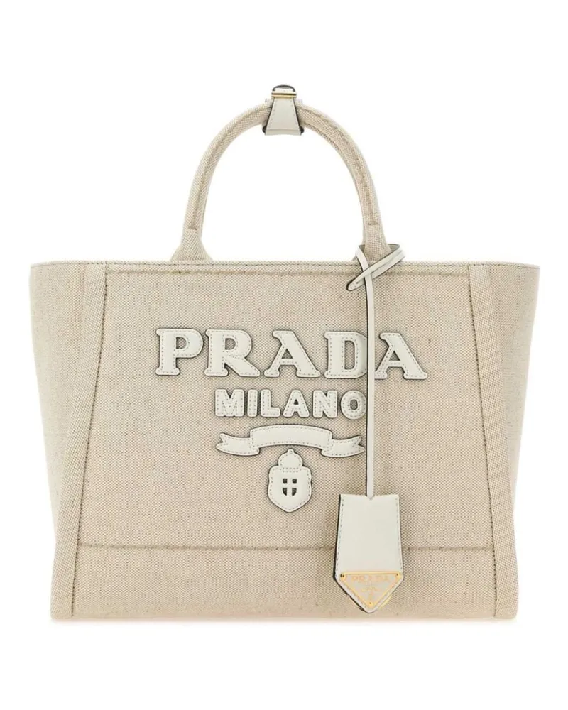 Prada Großer Shopper aus Canvas - Nude Nude