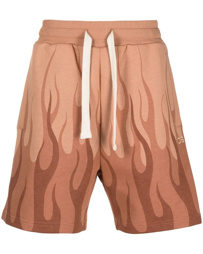 Vision Of Super Shorts mit Flammen-Print Braun