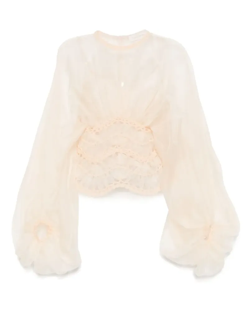 Zimmermann Illuminate Makramee-Bluse - Nude Nude
